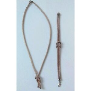 Sterling Silver Woven Love Knot Bracelet And Necklace 925 Italy Vintage